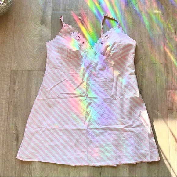 Victoria Secret Pink Striped Slip-dress - Picture 1 of 8